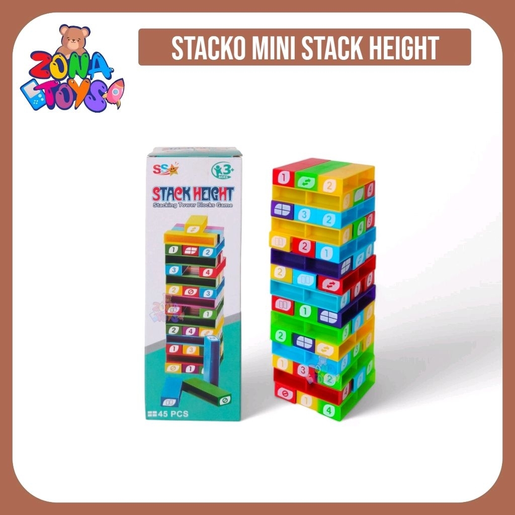 Mainan Susun Balok/Mainan Stacko UNO Block/UNO Balok/Stack Height