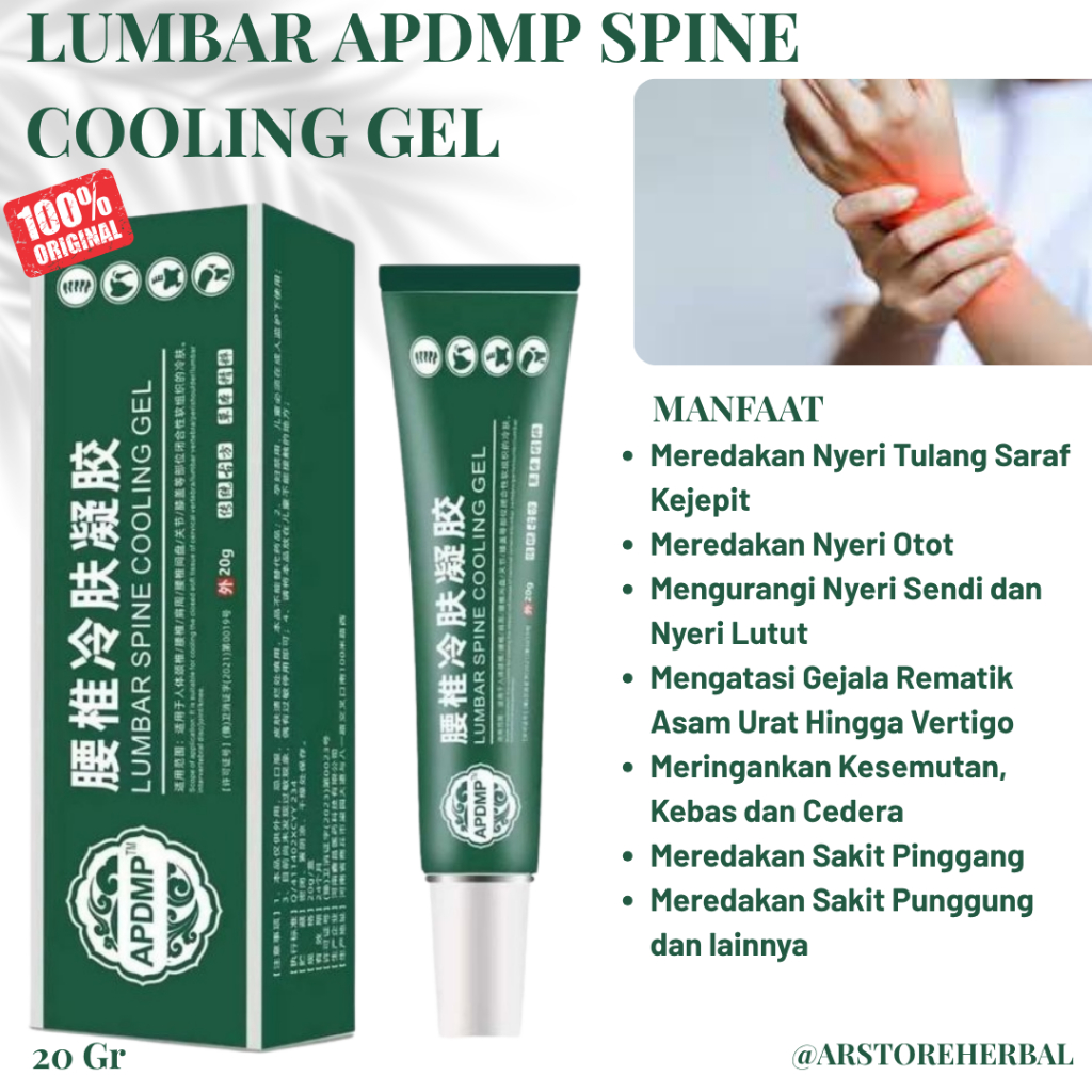 SALEP LUMBAR SPINE COOLING GEL OBAT HERBAL UNTUK KESEMUTAN KEBAS KERAM AMPUH ALAMI