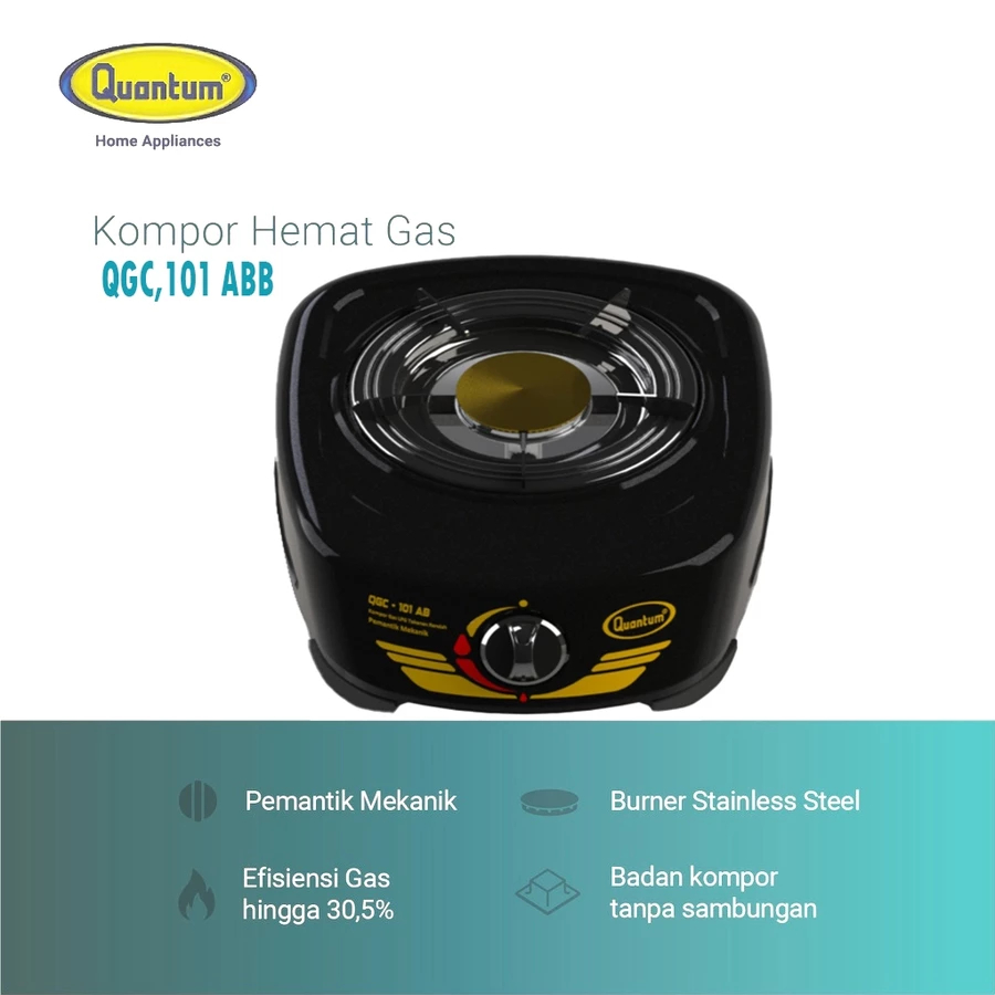 Kompor Gas Quantum 1 Tungku QGC-101-ABB   / Kompor Quantum 1 tungku