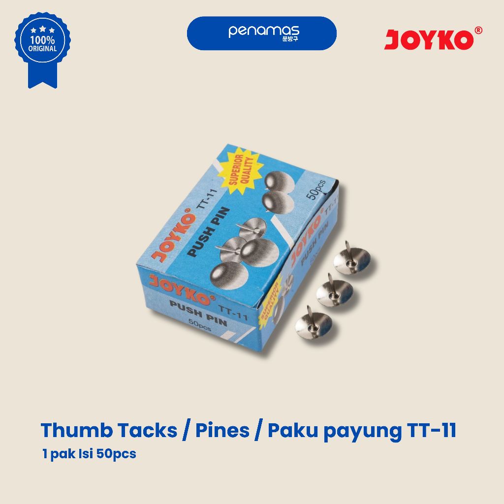 

THUMB TACKS / PINES / PAKU PAYUNG JOYKO TT-11 / PAK ISI 50 PCS