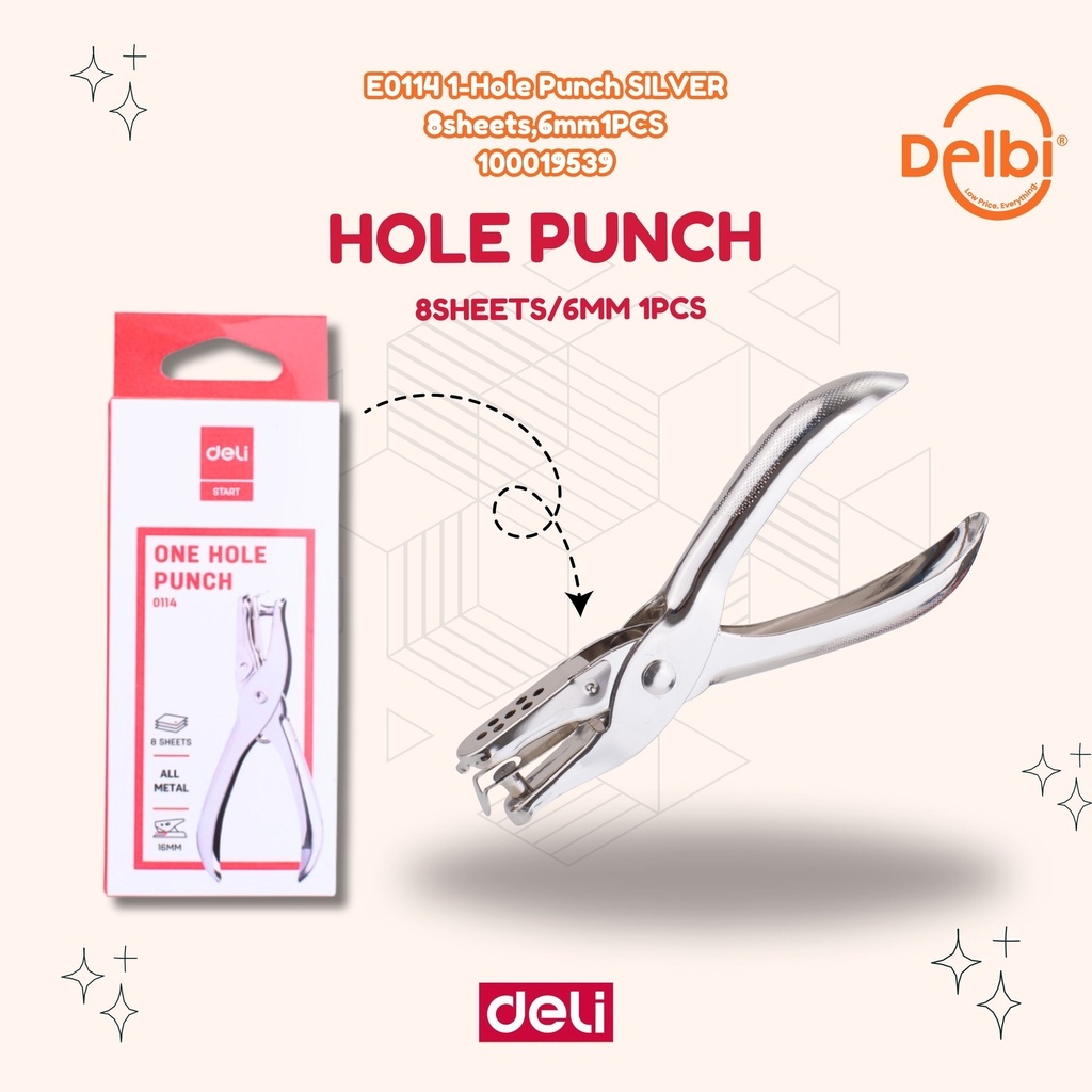 

DELI PENGLUBANG KERTAS PUNCH 1 LUBANG GAGANG