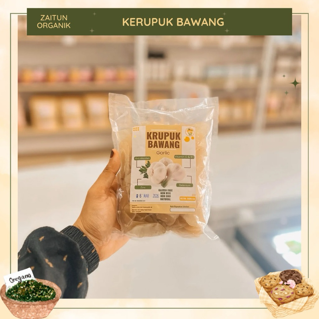 

Kerupuk Bawang Gluten Free Geaorganik | Tanpa Pengawet | Non Gmo | Kerupuk Gluten free | Kerupuk Bawang Geamie | Geaorganik