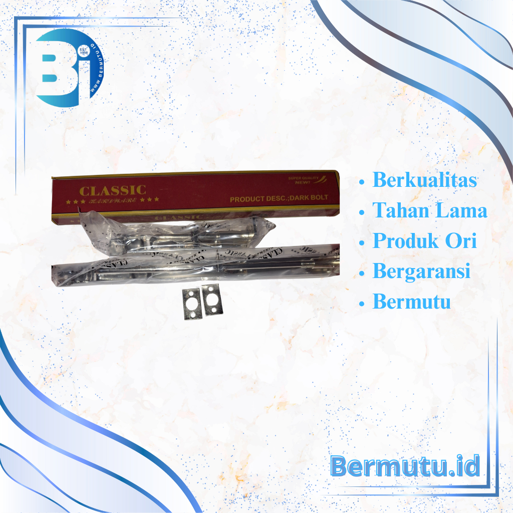Slot Kunci 2 Arah CLASSIC – Dark Bolt 2 Pintu Stainless | Kunci Grendel Atas Bawah Pintu