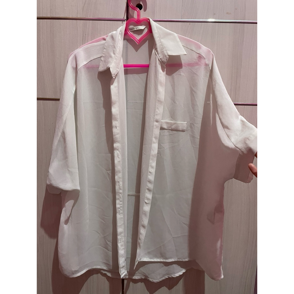 preloved kemeja transparan putih