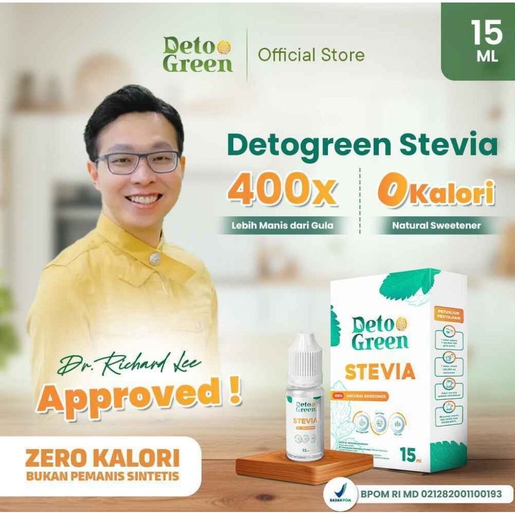 

Detogreen Stevia Natural Sweetener Gula Tetes Stevia Tetes Stevia Cair Sehat Alami Nol Kalori 15 ml