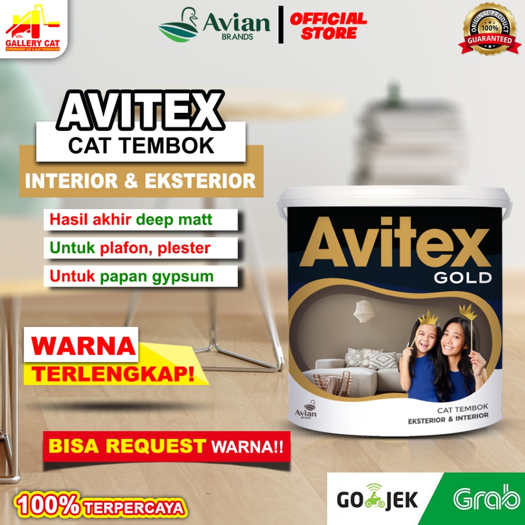 CAT TEMBOK AVITEX GOLD 25KG/1PAIL WARNA LENGKAP