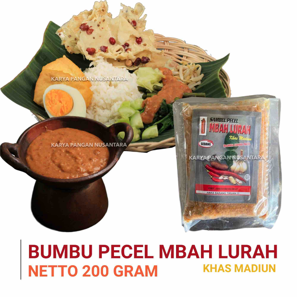 

BUMBU PECEL MBAH LURAH KHAS MADIUN 200 GR SAMBEL PECEL MBAK TUTIK ASLI