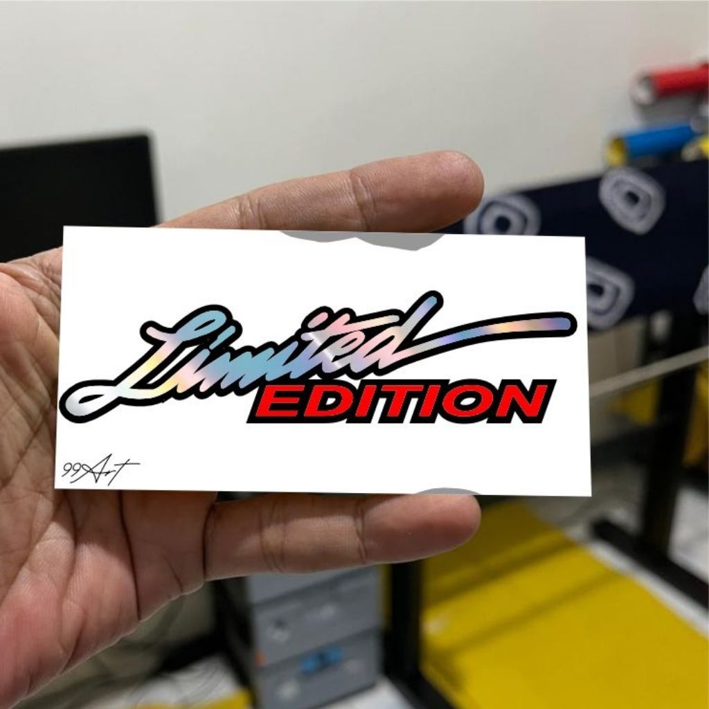 

Limited Editiqn, stiker limited edition reflektive nyala dan hologram