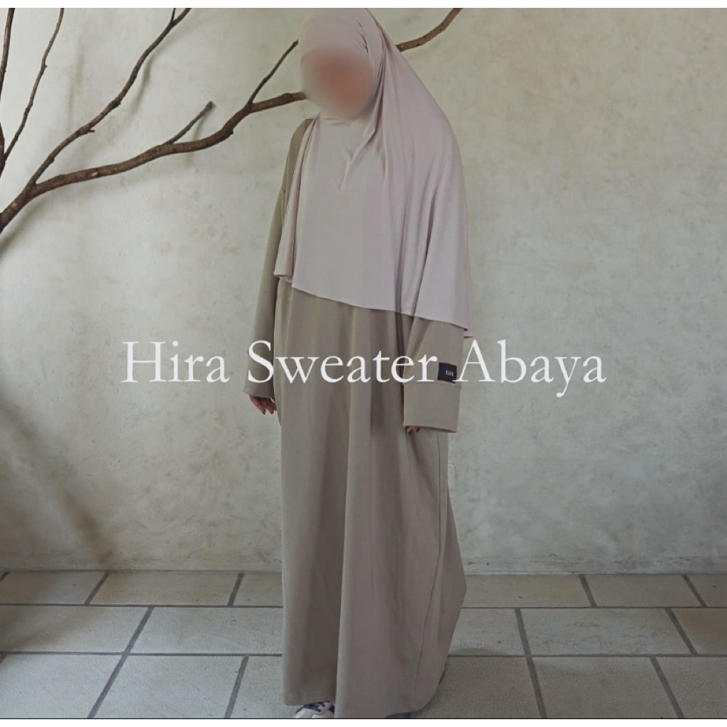 [Bundling] Hira Sweater Abaya by Taza dan Luna Abaya by Elmadina