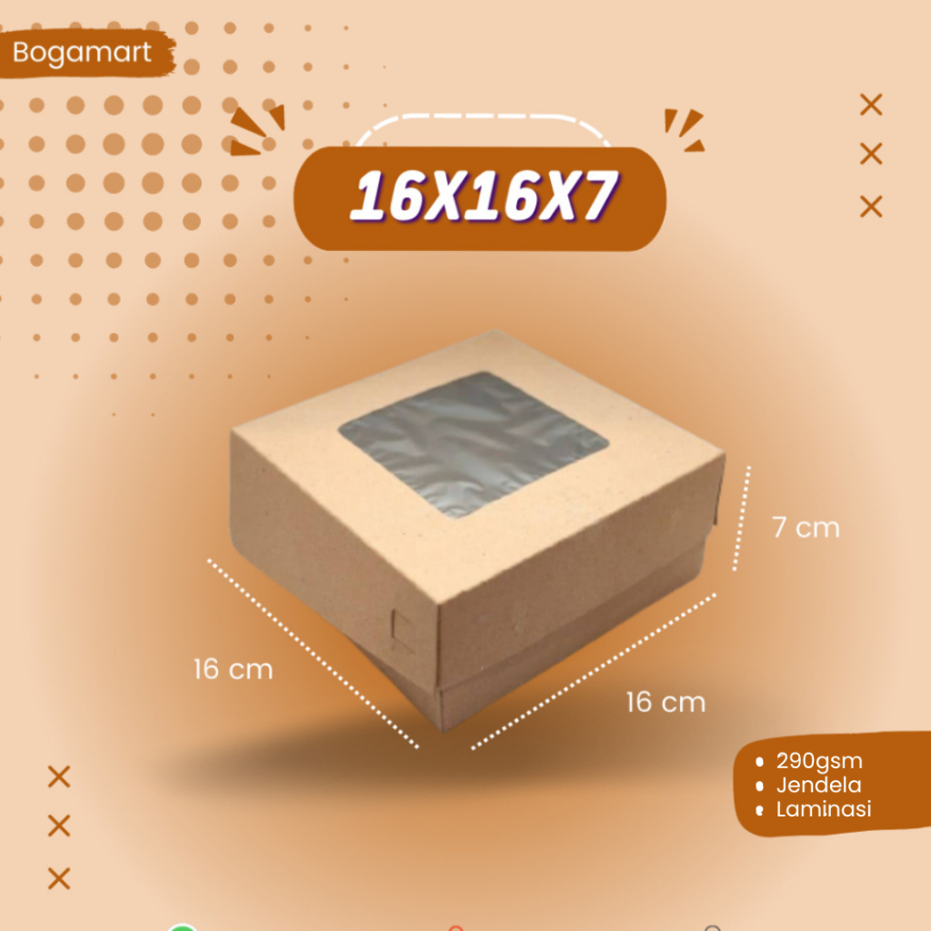 

Dus kraft 16x16x7 cm dus kotak / dus roti / dus barang / dus online harga per pcs