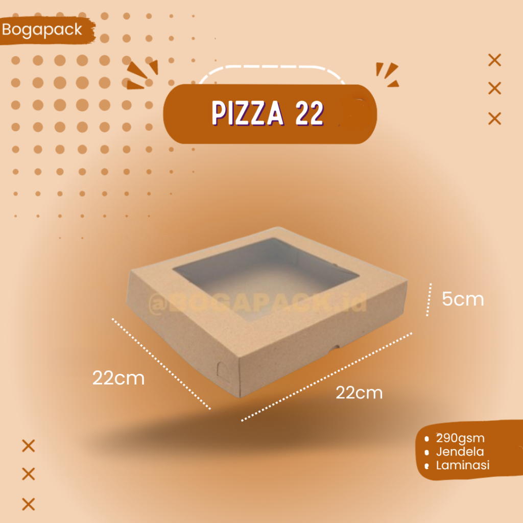 

Dus pizza 22 uk. 22x22x5 cm dus roti / dus pizza / dus kraft / dus barang / dus parcel harga per pcs