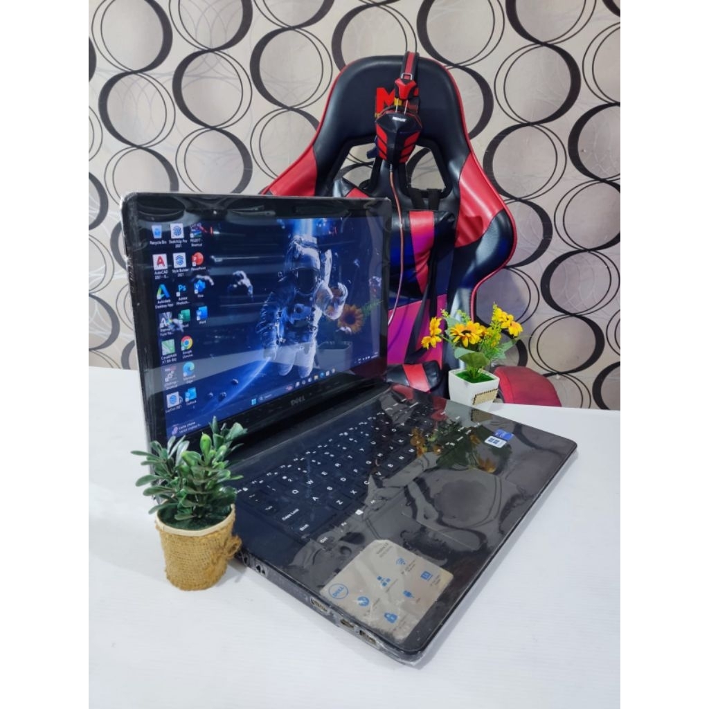 Dell Inspiron 14 Core i7 Ram 16/256gb Dual Vga COD Siap Pakai Fitur Lengkap Murah