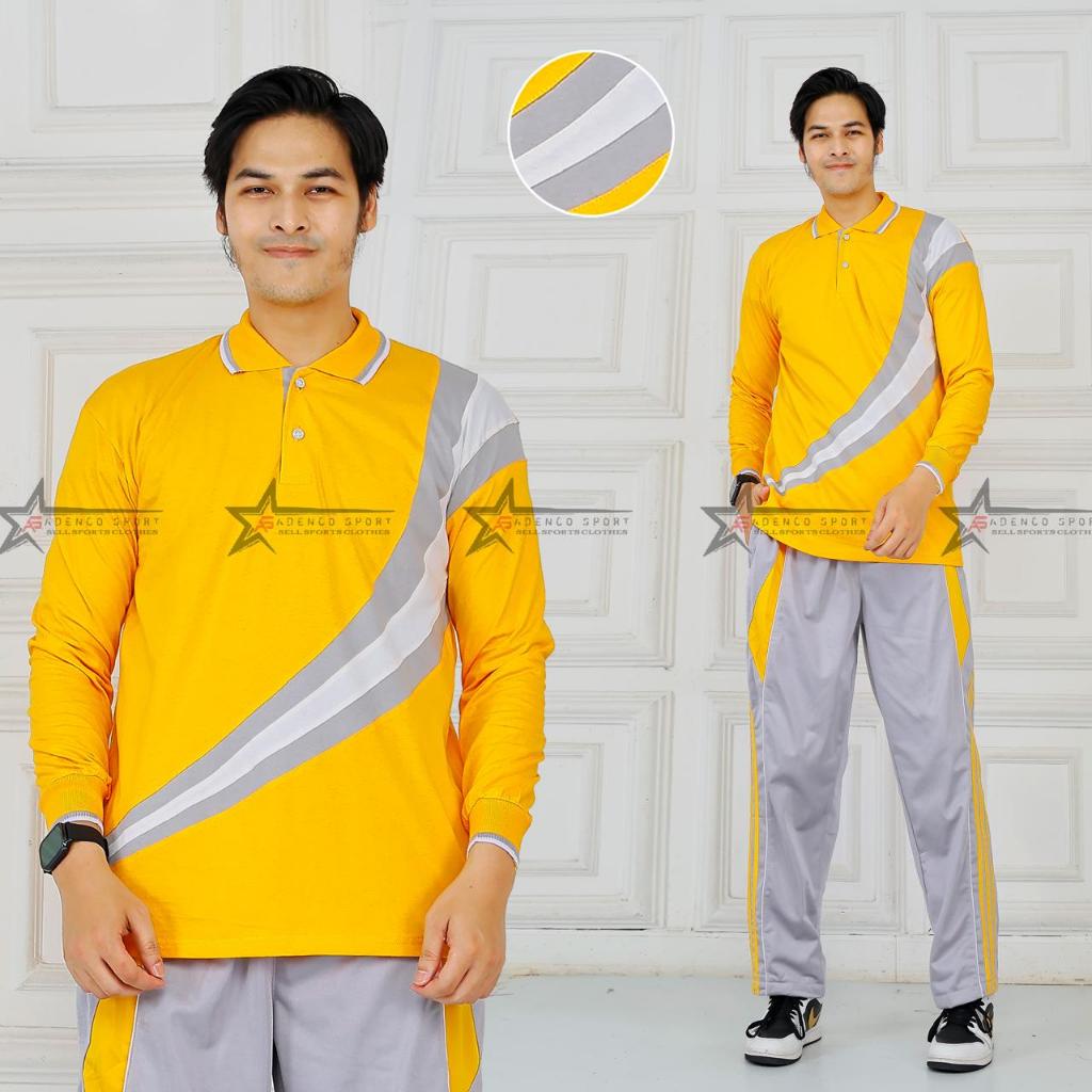 STYLE FASHION Baju olahraga senam set training pria / Stelan kaos olahraga pria / seragam set baju