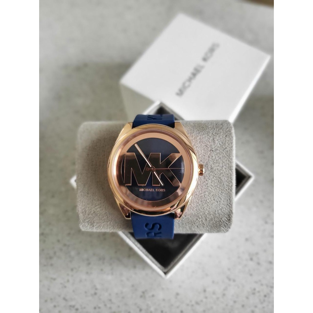 Ready MK Jan Three-Hand Navy Silicone MK7140