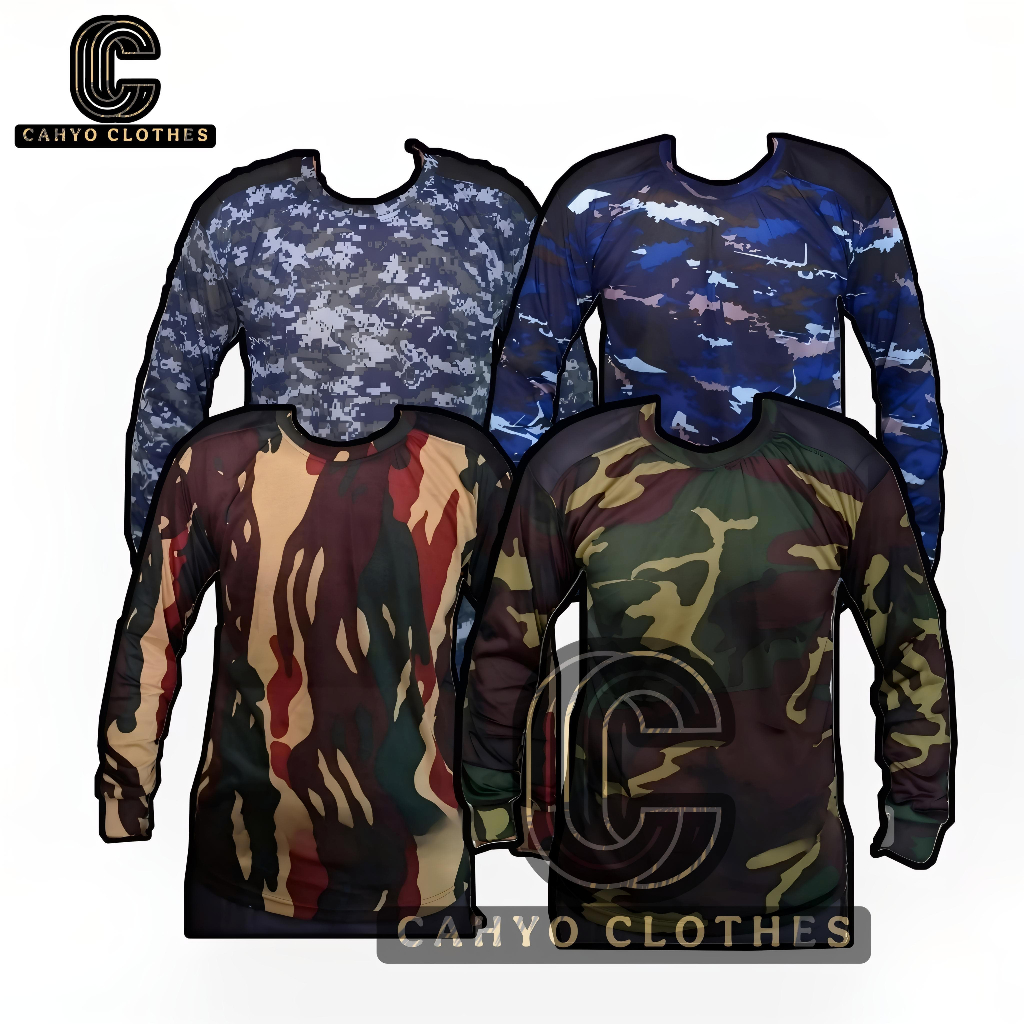 KAOS LORENG LENGAN PANJANG TNI KAOS LORENG  BANTALAN BUSA BRIMOB- KAOS PANJANG LORENG TNI