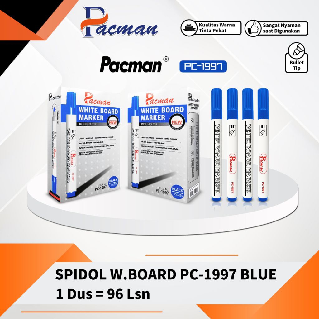 

Spidol whiteboard marker Pacman /spidol hapus tidak permanen