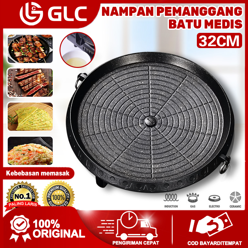 TERLARIS Bulgogi Pan Panci wajan pemanggang Korea BBQ Anti Lengket Grill Pan