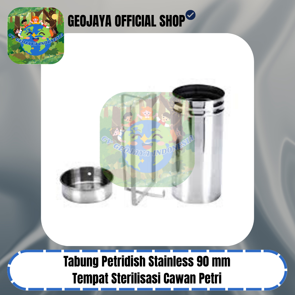 Tabung Petridish Stainless 90 mm – Tempat Sterilisasi Cawan Petri