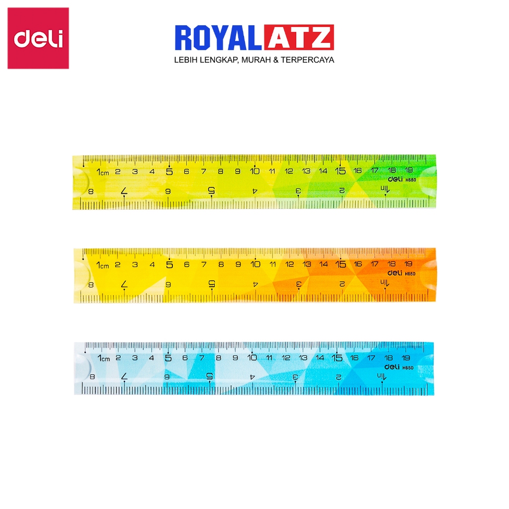 

Flexible School Ruler / Penggaris Mistar Fleksibel Anti Patah Ukuran 20 Cm H650 Deli