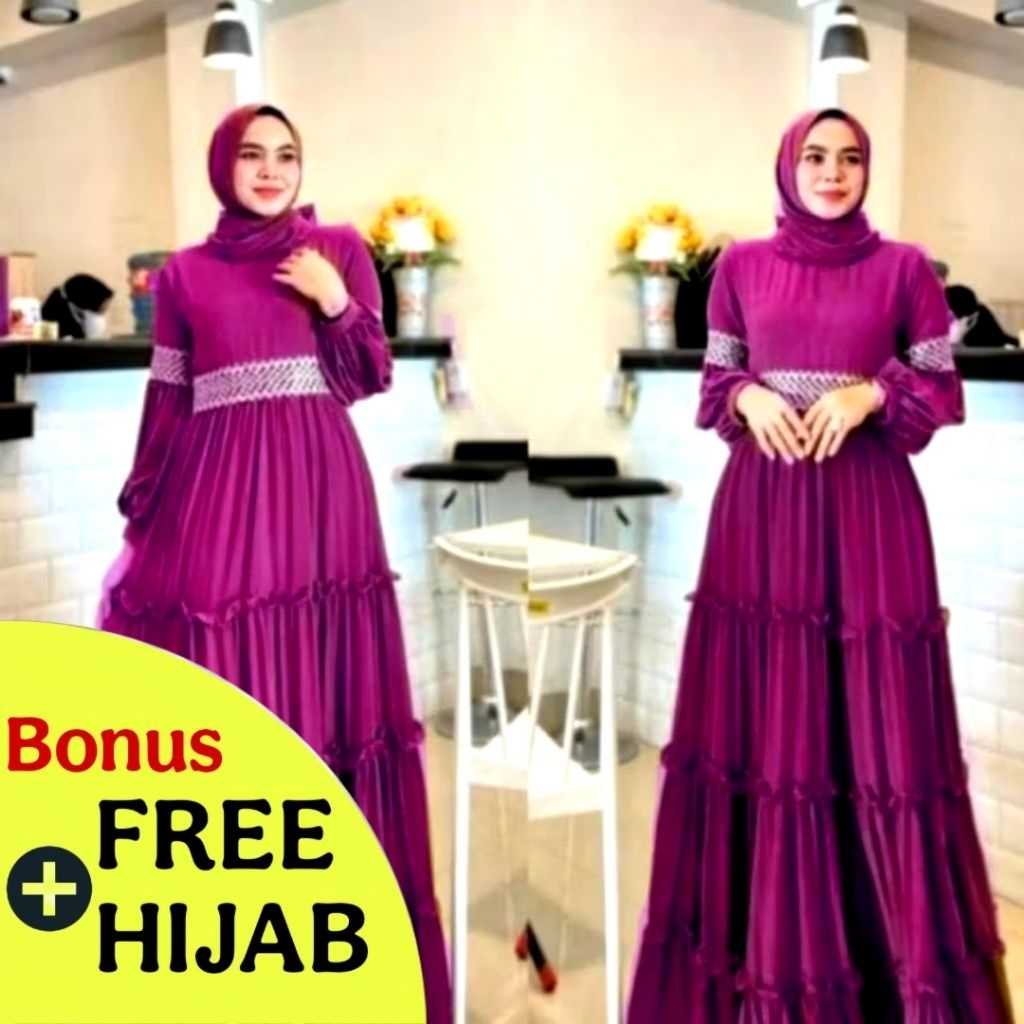 PREMIUM  GAMIS PEREMPUAN RAYON CRINKLE AIRFLOW DEWASA & ANAK 0-17 TAHUN RAGAM WARNA DRESS COUPLE/MAN