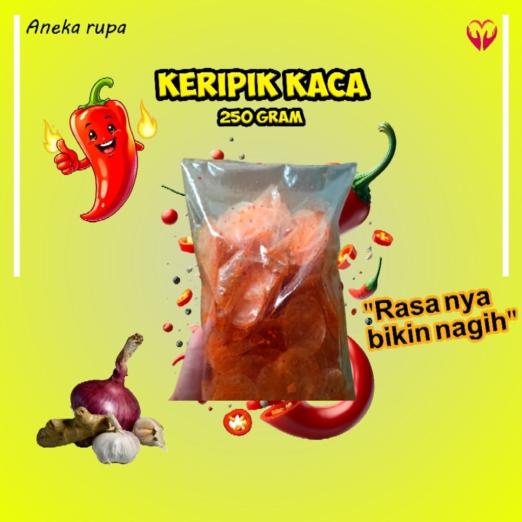 

keripik kaca 250 gram viral/pikca pedas/aneka rupa