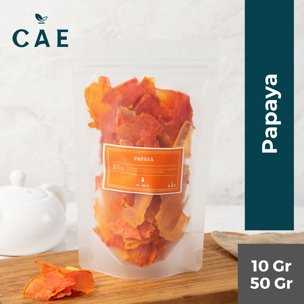 

Papaya Dried Buah Pepaya Kates Kering Fruit Alami Premium 10-50 Gram