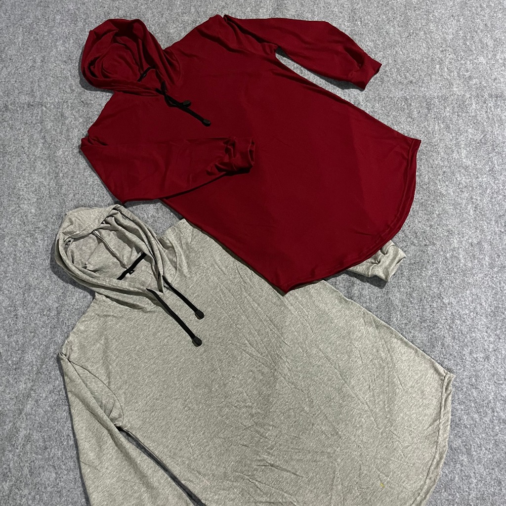 DROPOST CLOTHING KAOS HOODIE LONGLINE POLOS JUMBO LENGAN PANJANG RIP KATUN COMBED BIG SIZE OVERSIZE 