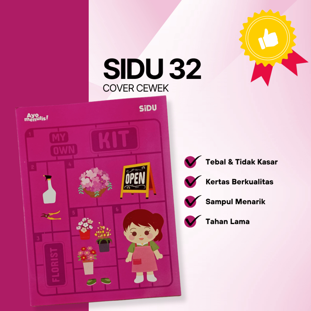 

SIDU 32 Lembar Cover Cewek/Florist/Pecinta Bunga/Warna Pink Tua/Gelap (Ecer/1 Pcs)