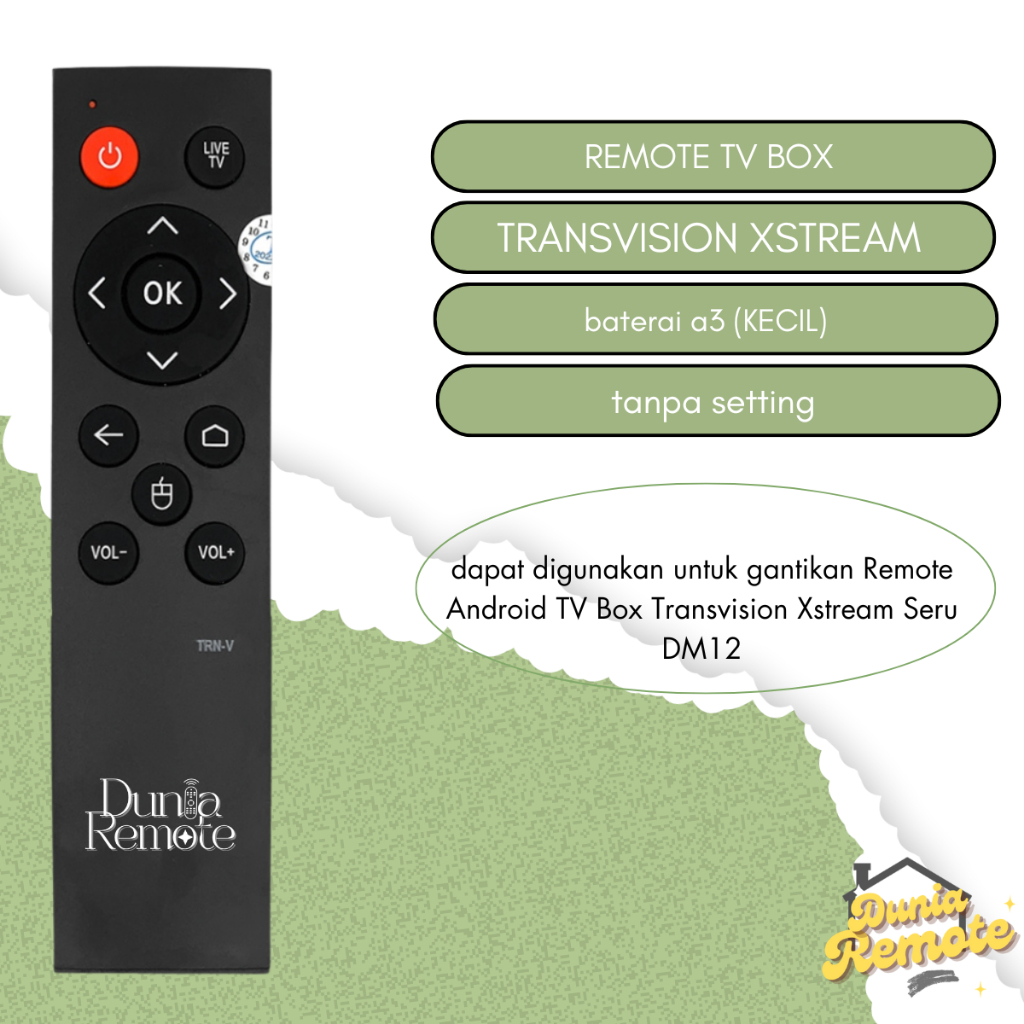 Remote TV BOX TRANSVISION Xstream STB Smart Android Set Top BOX T R V