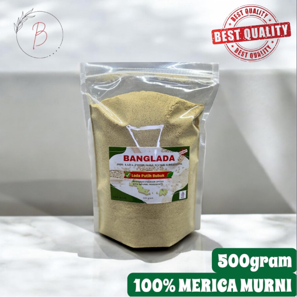 

BANGLADA Lada Putih Bubuk Asli Bangka 500gr Merica bubuk Lada bubuk Premium Grade A Super wangi dan pedas
