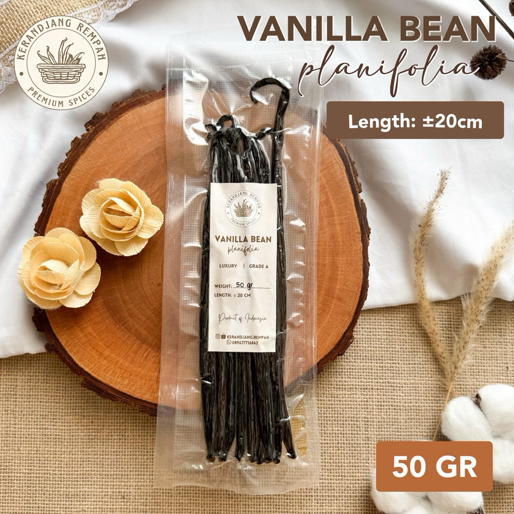 

(50 gram) Vanilla Beans / Vanila / Vanilli Batang Planifolia Premium Luxury Grade A