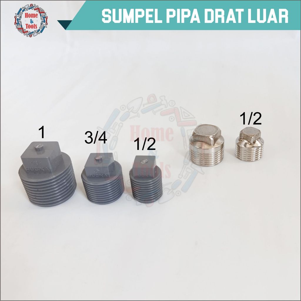 PLUG/SUMPEL PIPA KROM DRAT LUAR/MALE PLUG/DRAT LUAR PLUG/SUMBAT PIPA KROM DRAT LUAR