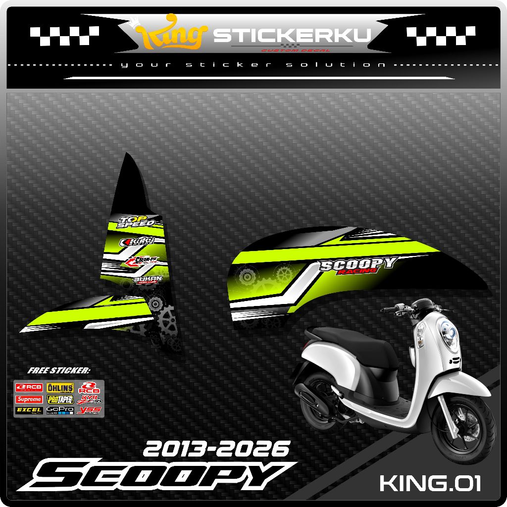 Stiker Striping Scoopy 2014/2016 - Sticker Striping Motor Scoopy 2014/2016 Motif Racing. KS.01