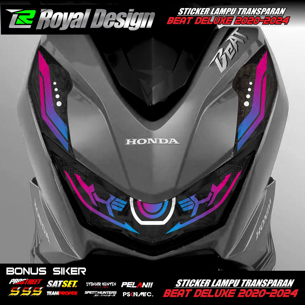 Stiker Lampu Beat Deluxe 2020 2021 2023 Sticker Alis Lampu Depan Beat New Terbaru RL 01