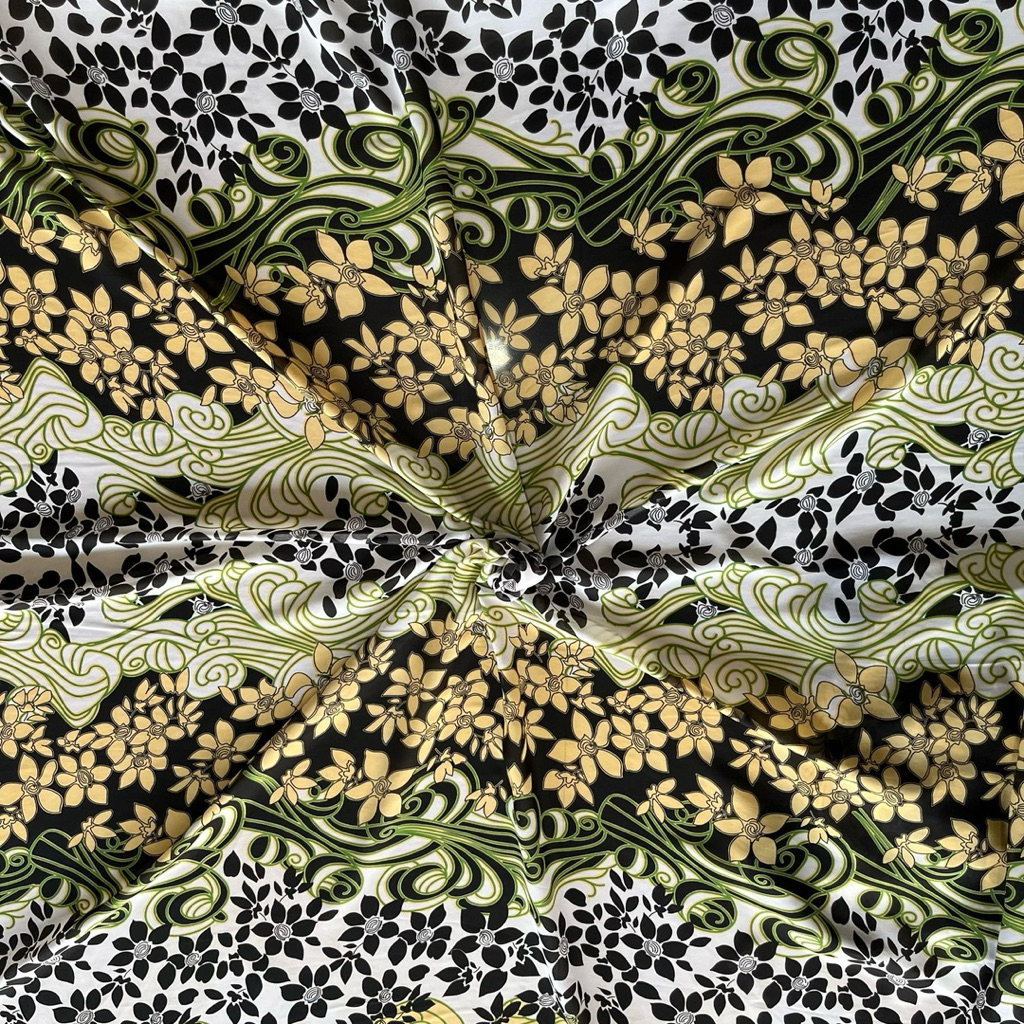 kain ceruti baby doll motif bunga salur murah