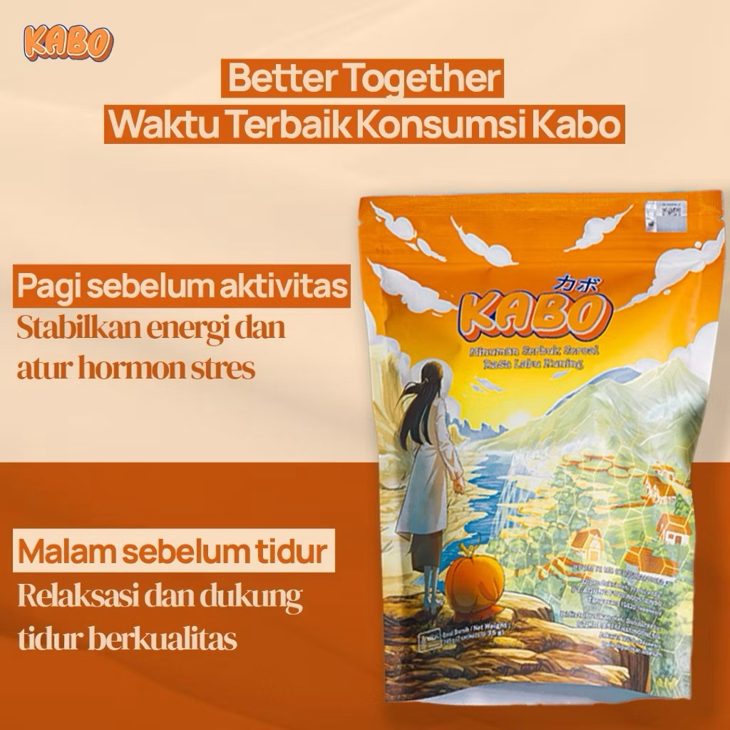 

[ FREE GELAS PLASTIK ] Kabo Small Pouch (7 Sachets) - Meal Replacement Multigrain Minuman Sehat Pumpkin