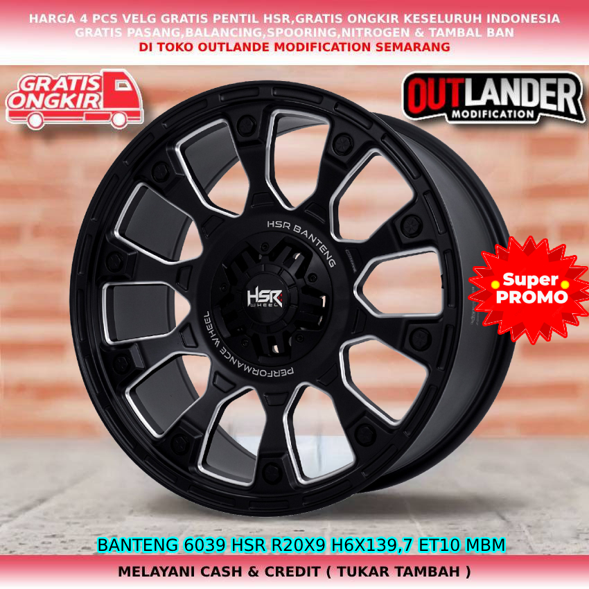 velg ring20 lobang 6 untuk mobil Colorado Trailblazer Everest H3 H1 Dmax dll hsr banteng ring20