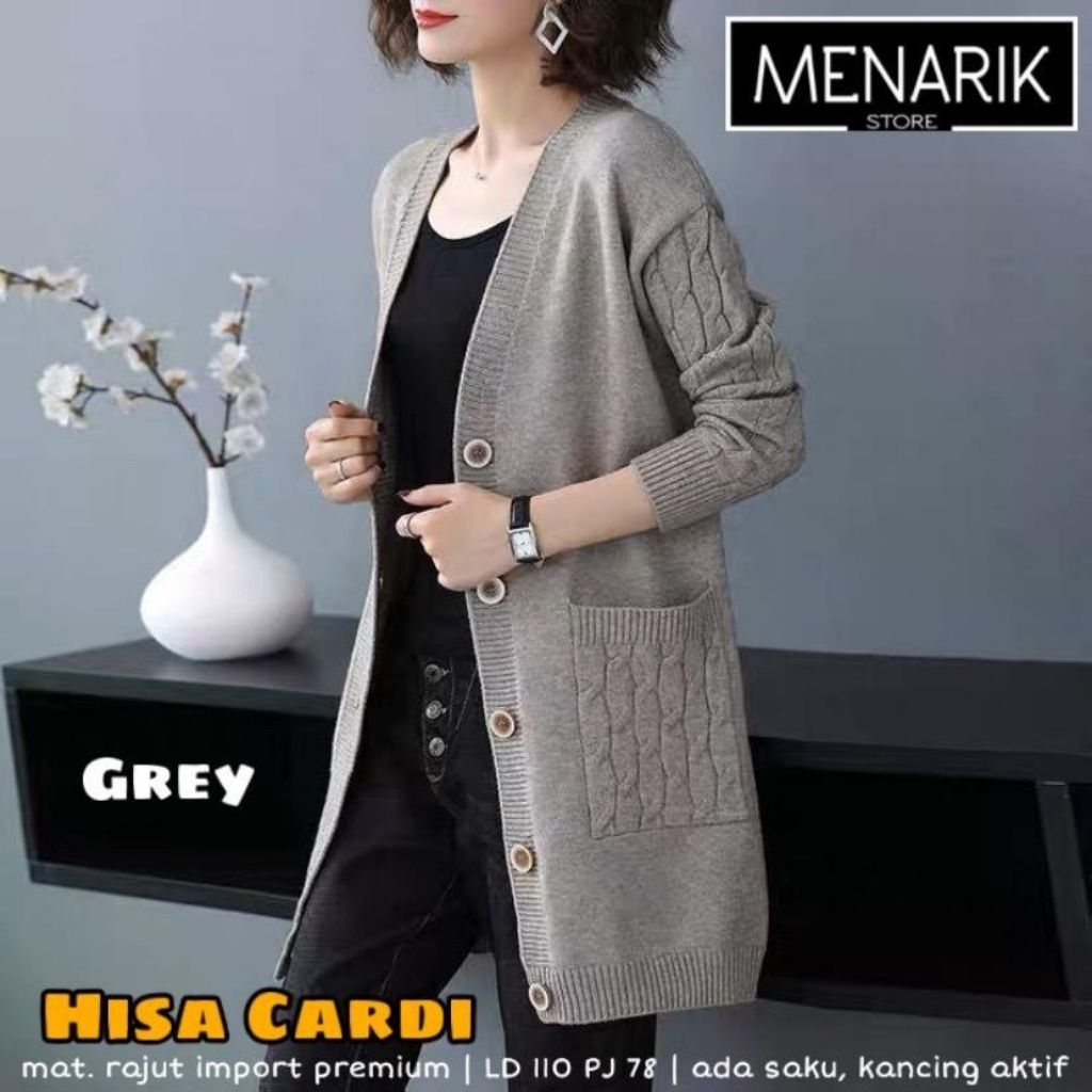 Jaket rajut import halus tebal wanita korea terbaru hitam. Jacket korean style. Hisa Cardy