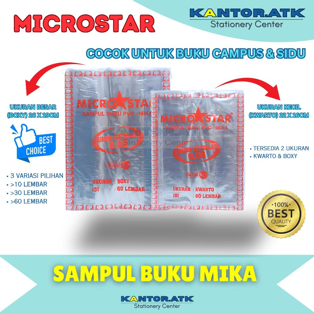 

Sampul Mika Plastik MicroStar Kualitas Terbaik (60Lembar)