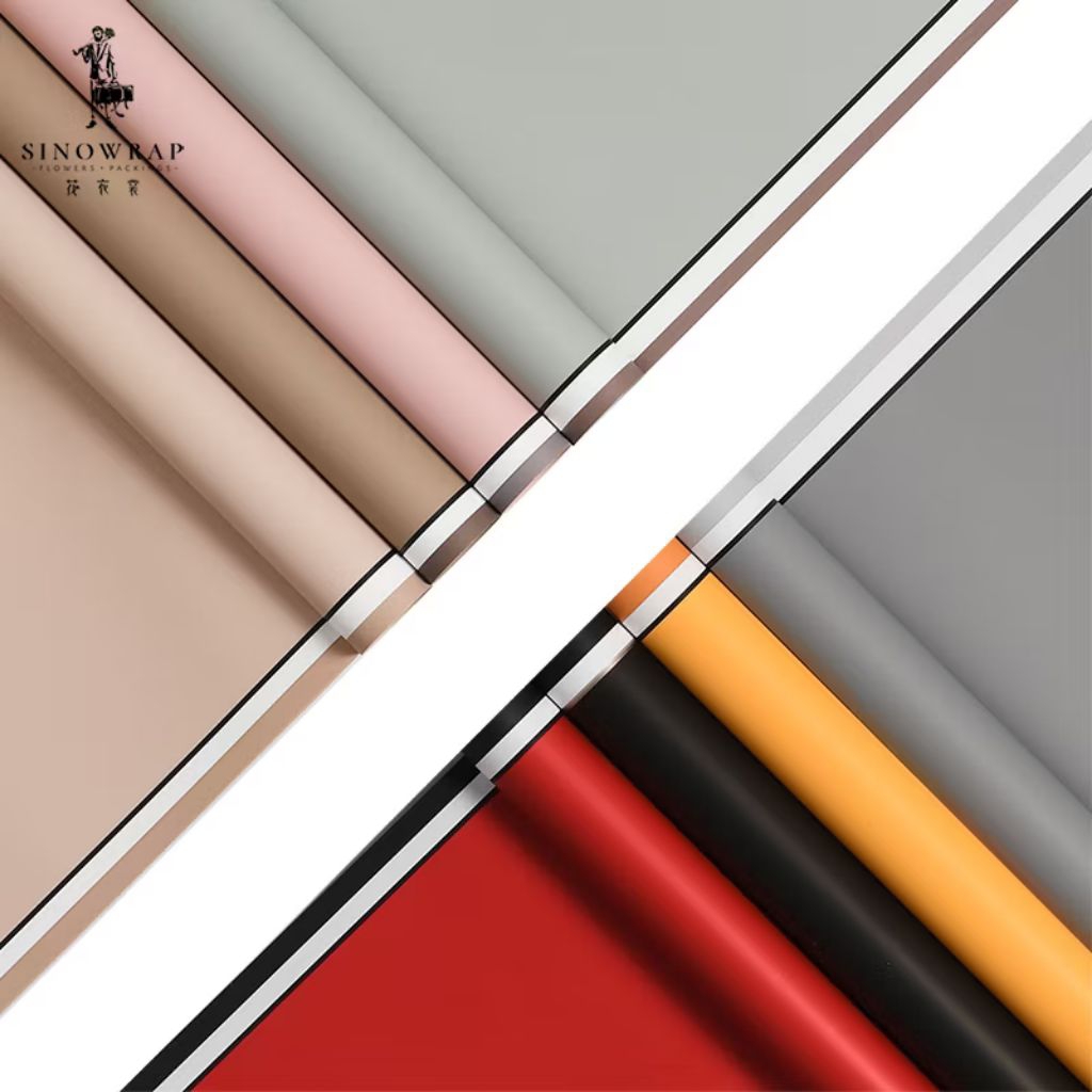 

5 Lembar Kertas Buket Bunga Tiga Warna Solid Frame Cellophane - STW