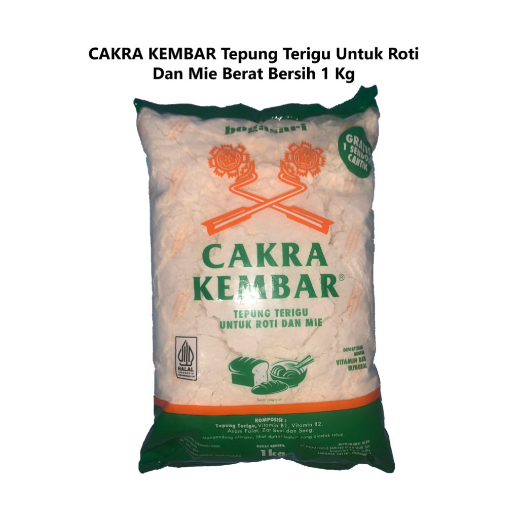 

Cakra Kembar Tepung Terigu Untuk Roti Dan Mie Berat Bersih 1Kg