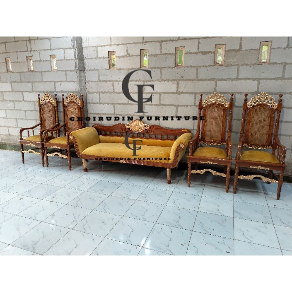 KURSI PELAMINAN ROTAN KLASIK/KURSI PENGANTIN JAWA