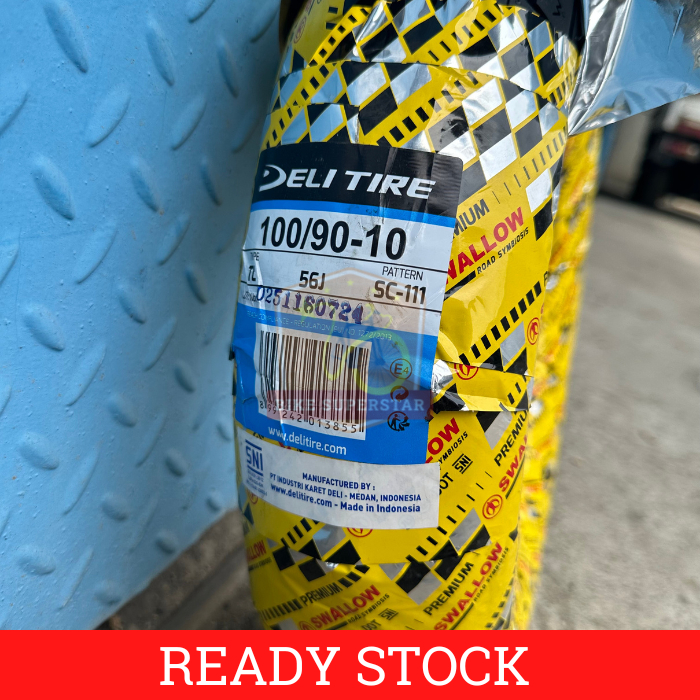 Ban Luar Tubeless Ukuran 100/90 - 10 Swallow SC-111 Deli Tire
