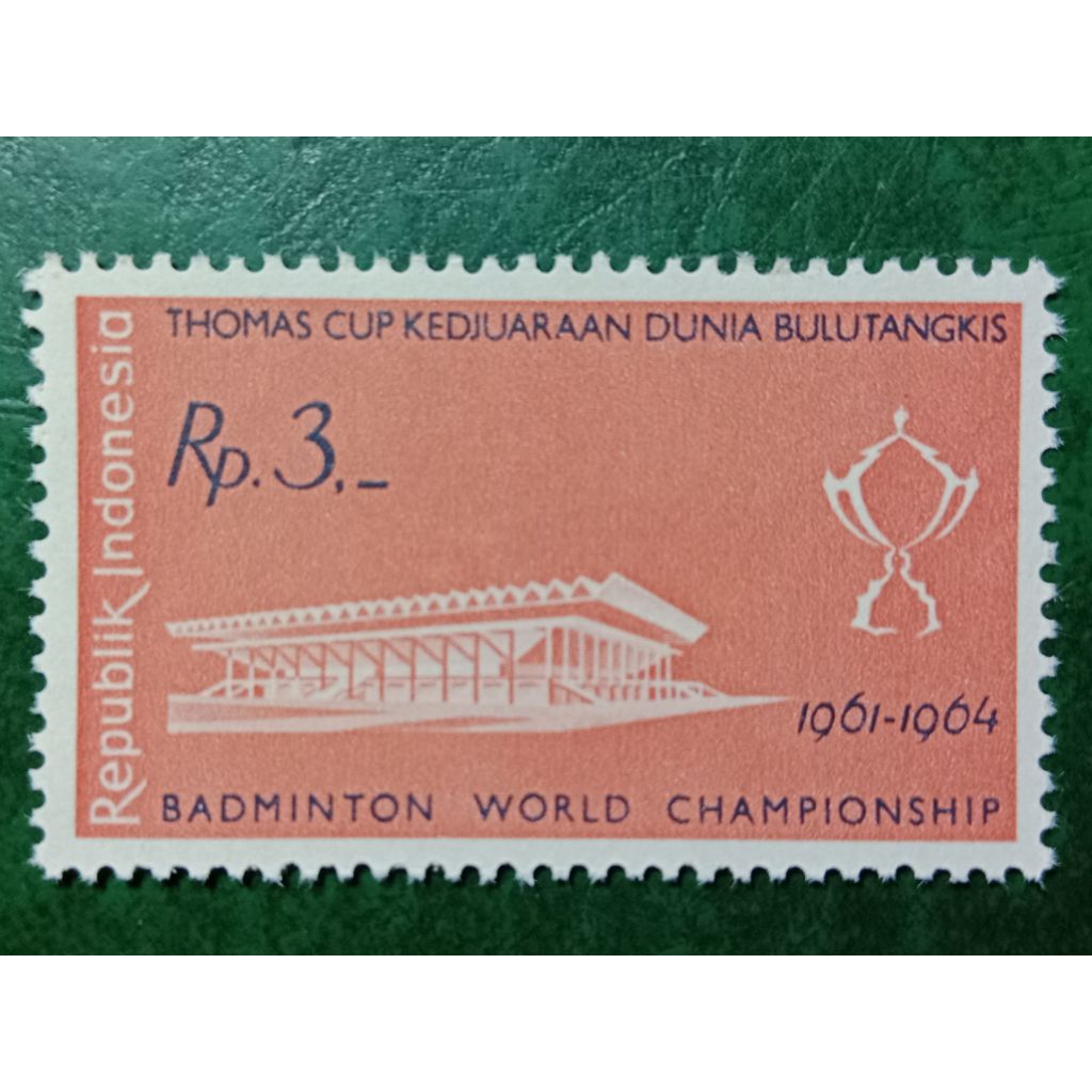 

Prangko Indonesia Rp 3 Seri Thomas cup tahun 1961 UN USED