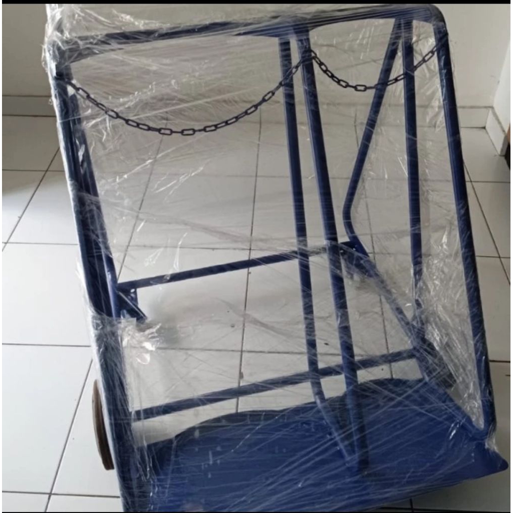 Trolley double Tabung Oksigen LPG 50kg Besar - Troli tabung gas double