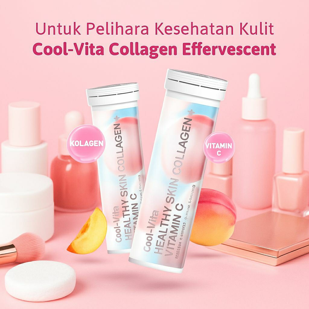 CoolVita Collagen Effervescent 10 tablet Vitamin C500 Beauty Skin Care Vit C 500 Multivitamin Keseha