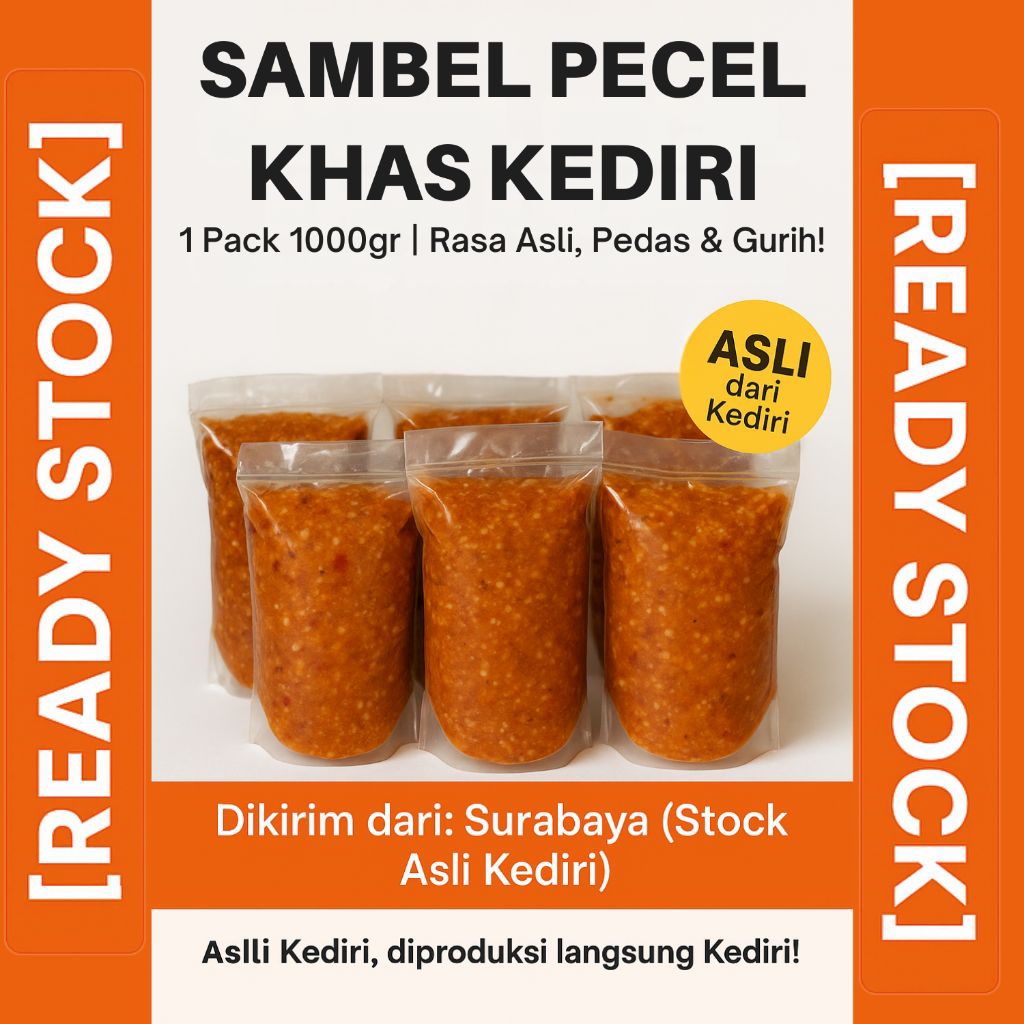 

Sambel Pecel Khas Kediri Asli 1kg | Bumbu Pecel Jawa Timur Pedas Gurih | Original Resep Ndeso