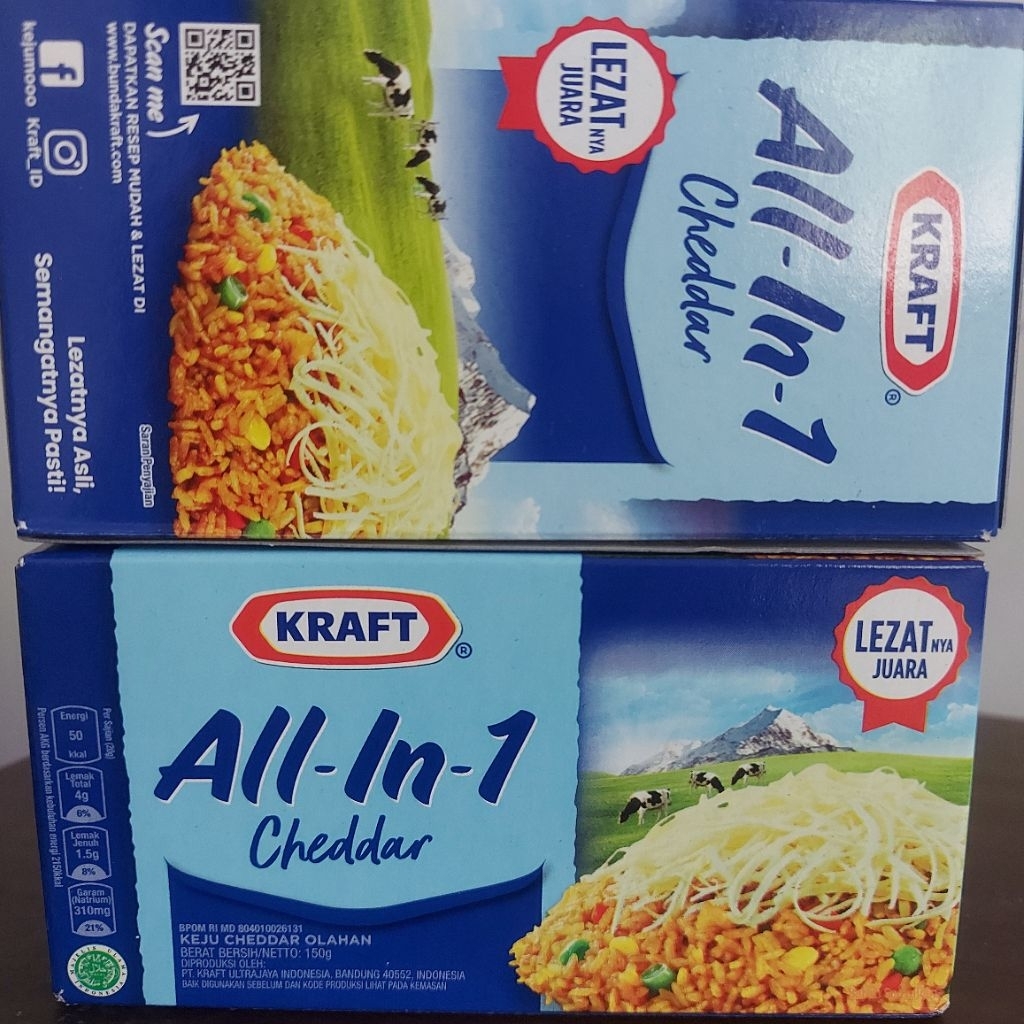 

Kraft All in 1 Keju Cheddar Parut 150gr isi 2 pcs