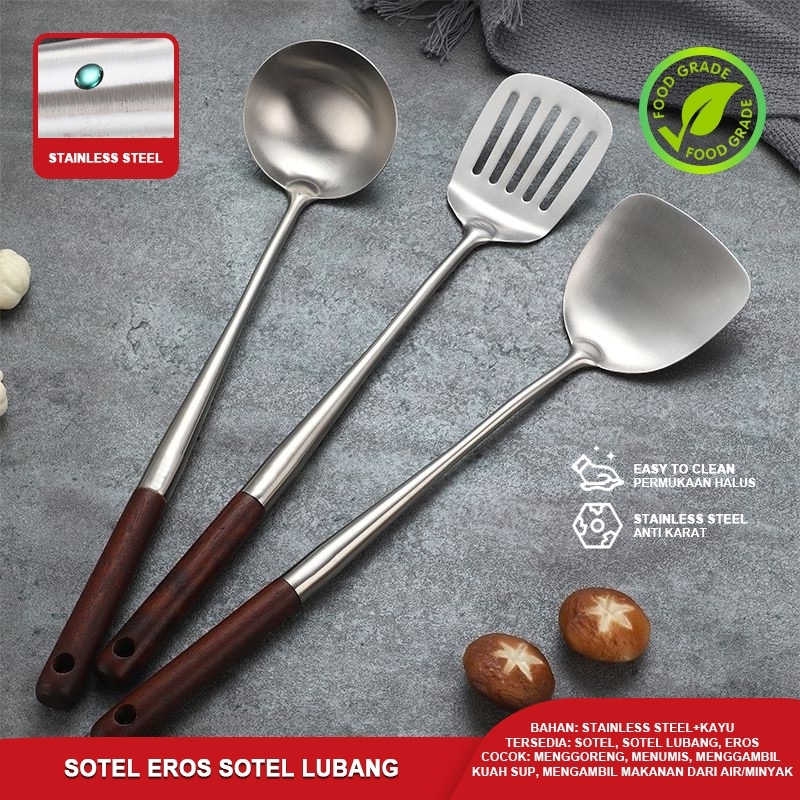 Sotel Irus Panjang Terusan Sutil Eros Nasi Goreng Masak Kuali Besar Plat Stainless Super Tebal Kokoh