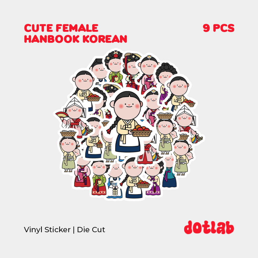 

DOTLAB STICKER PACK FEMALE HANBOOK KOREAN (9PCS) | Sticker Tumbler | Stiker Laptop Koper Helm